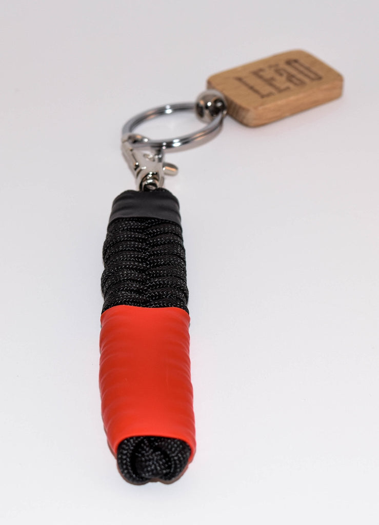 LEaO OPTiCS Black Ranked Paracord Key Fob with Bamboo LEaO Engraved Key Chain with Ring