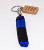 Image of LEaO OPTiCS Blue Ranked Paracord Key Fob with Bamboo LEaO Engraved Key Chain with Ring