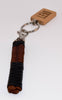 Image of LEaO OPTiCS Brown Ranked Paracord Key Fob with Bamboo LEaO Engraved Key Chain with Ring