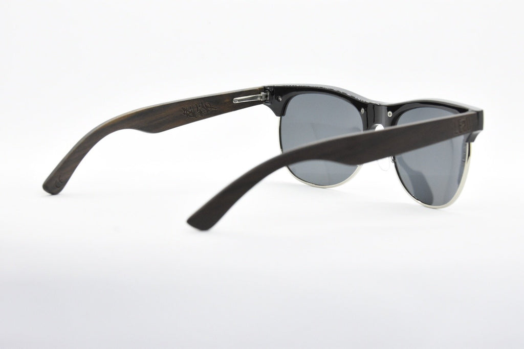 Browline metal and wooden sunglasses
