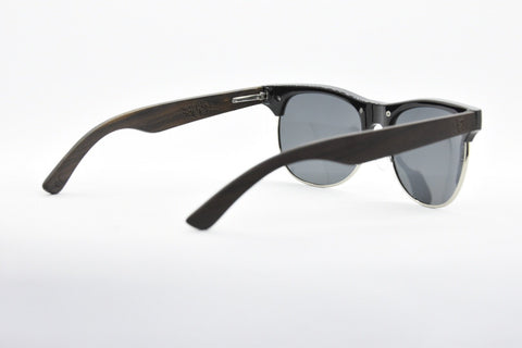 Image of Browline metal and wooden sunglasses